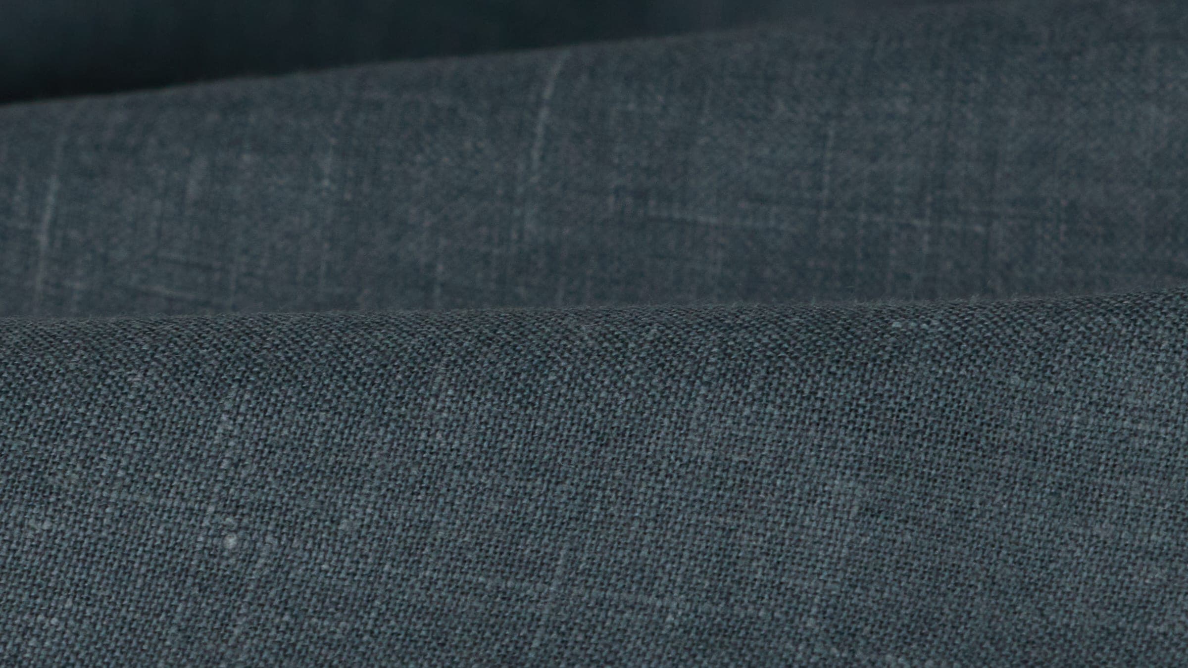 Charcoal linen, close-up of the weave in soft folds