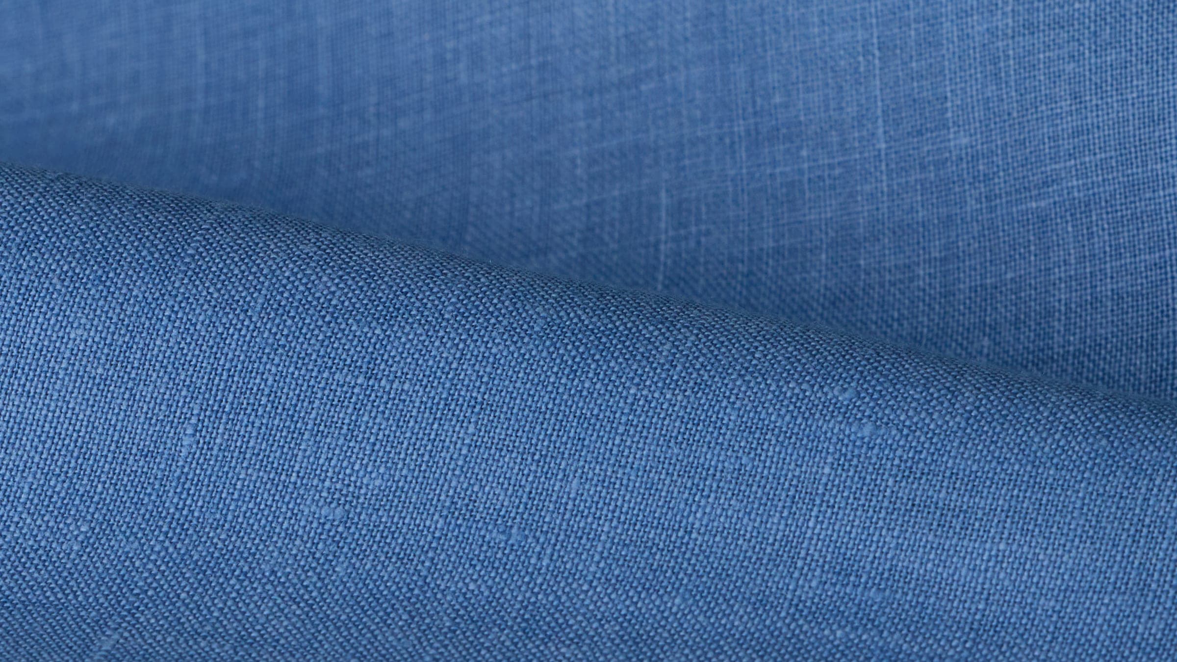 Mid-blue linen in soft folds